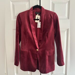 SACHI Rich Red Velvet Blazer